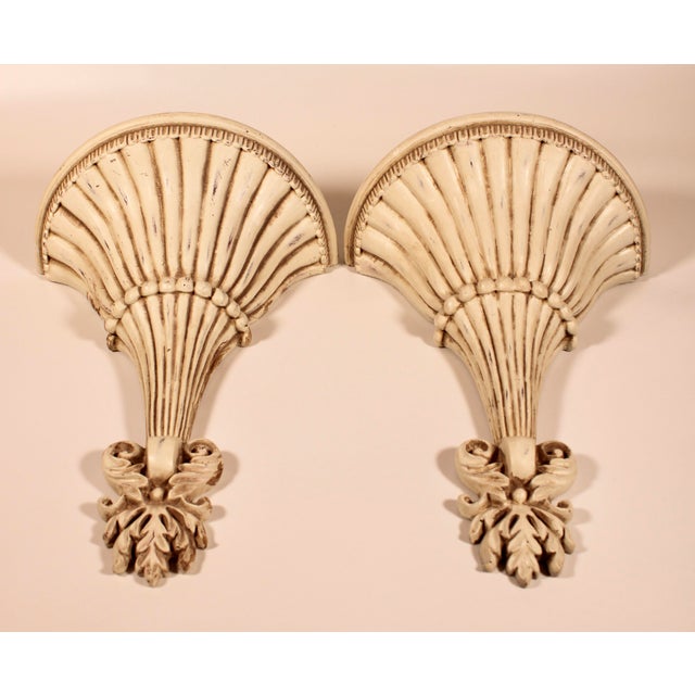 Large Mid Century French White Wall Shelves a Pair Chairish