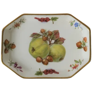English Porcelain Jewelry Dish With Fruit Design by Hammersley