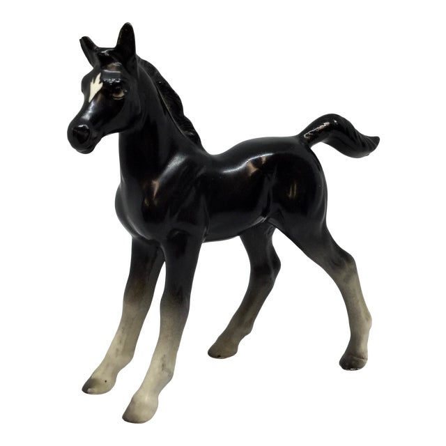 Mid Century Bone China Colt Horse Figurine | Chairish