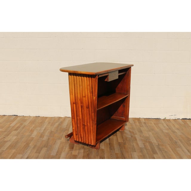 Mid Century Vintage Bamboo Tiki Bar | Tropical Coastal Bohemian Bar Cabinet For Sale - Image 11 of 18
