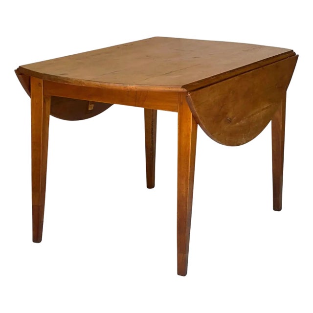French Provincial Drop-Leaf Table of Cherrywood With Round Top For Sale