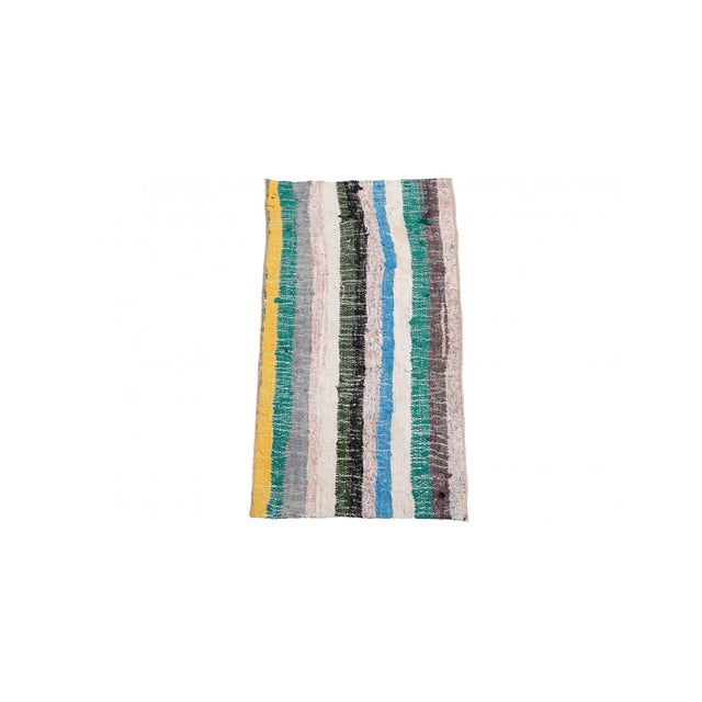 Decorative vintage mini rag rug from Adana region of Turkey. Approximately 45-55 years old. In very good condition. Rare...