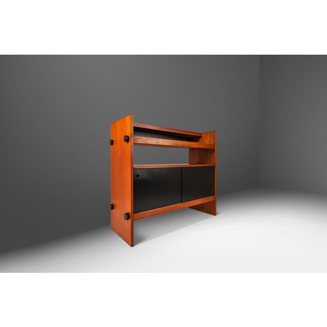 1970s Danish Mid-Century Modern Minimalist Two Tone Dry Bar / Room Divider in Teak, Denmark, C. 1970s For Sale - Image 5 of 12