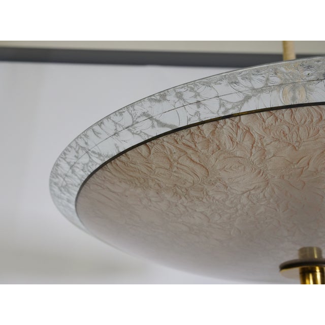 Mid-Century Three-Light Ceiling Lamp in Textured Glass, 1950s For Sale - Image 12 of 16