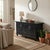 Vintage Distressed Black Hardware Credenza Console Sideboard Cabinet For Sale In San Francisco - Image 6 of 17