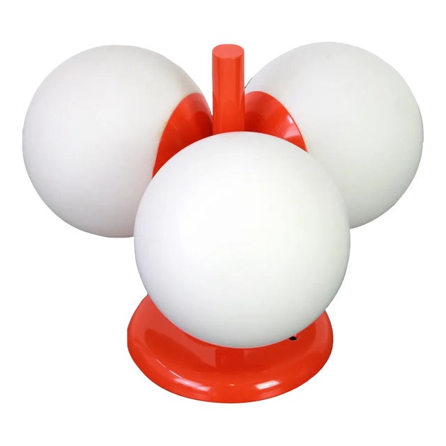 Mid-Century Modern German Flush Mount in Orange from Kaiser, 1960s For Sale