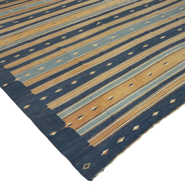 Rug & Kilim Vintage Dhurrie Rug, With Colorful Geometric Stripes, From Rug & Kilim For Sale - Image 4 of 4