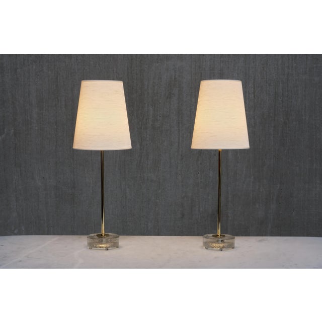 Brass and Glass Table Lamps from Falkenbergs Belysning, Sweden, 1960s, Set of 2 For Sale - Image 9 of 13