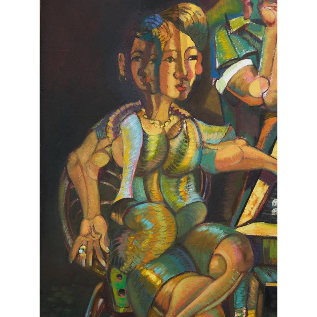 Late 20th Century Cubist Mahjong Original Painting For Sale In Los Angeles - Image 6 of 9