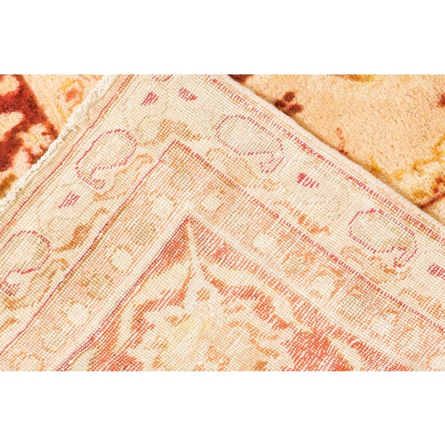 Authentic Indian Amritsar Botanic Handwoven Wool Rug For Sale In New York - Image 6 of 9