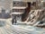 1960s A. Angivoni European Town Winter Landscape Oil on Canvas Painting, Framed For Sale - Image 4 of 11