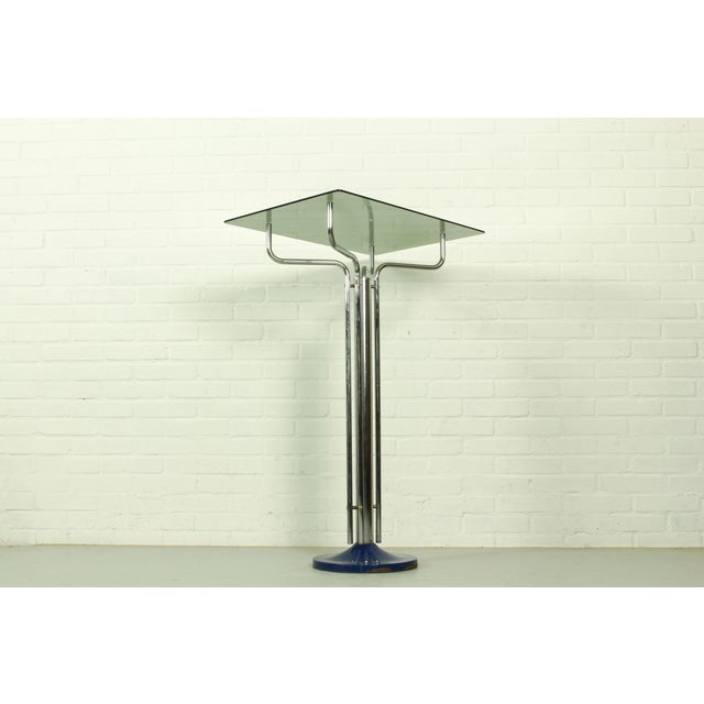Vintage Chrome-Plated Console Table with Glass Top, 1970s For Sale - Image 6 of 10