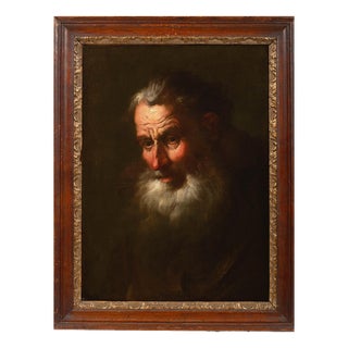German Master Artist, Portrait of an Elderly Bearded Man, 18th Century, Oil Painting on Canvas For Sale