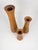 1980s Vintage MCM Set of 3 Turned Wood Tapered Candle Holders For Sale - Image 5 of 8