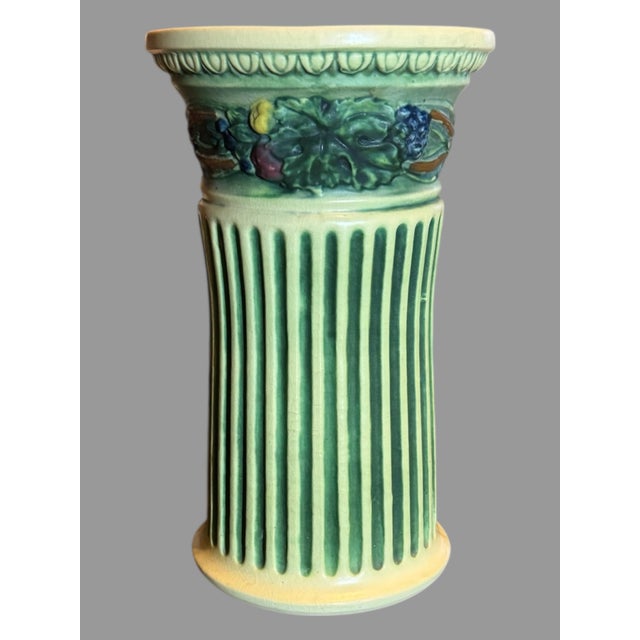Ceramic Vintage 12" Roseville Art Pottery Corinthian Vase D For Sale - Image 7 of 7