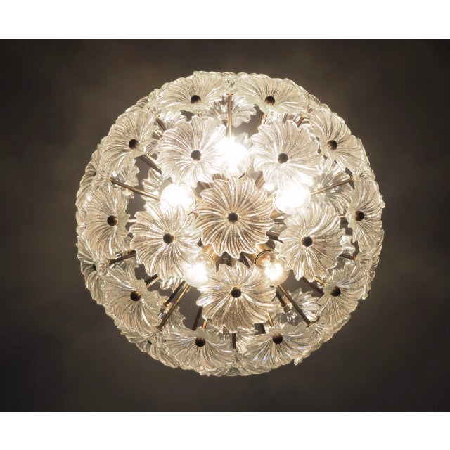 Metal Sputnik Murano Italian Chandelier 51 Daisy Crystal Glass For Sale - Image 7 of 9