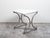 French Mid-Century Steel and Bronze Console Table with White Veined Marble Top For Sale - Image 4 of 12