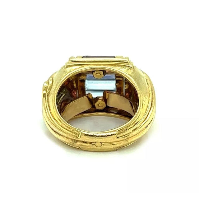 Nouvelle Bague Multicolor Gems 18k Yellow Gold Ring, Size 7 For Sale - Image 4 of 7