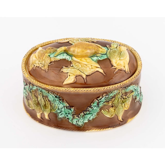 English Polychrome Glazed Ceramic Game Pie Dishes, 2 For Sale - Image 3 of 13