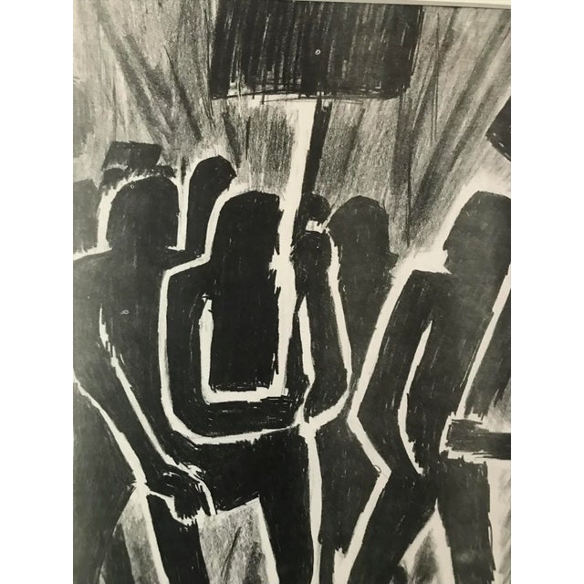 Vintage Expressionist Figurative Abstract Lithograph Protesters by Jacki Kresman For Sale - Image 4 of 6