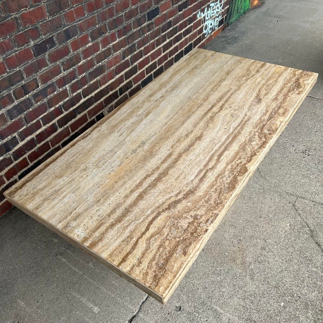 Travertine Marble Dining Table Mid Century Modern Chairish