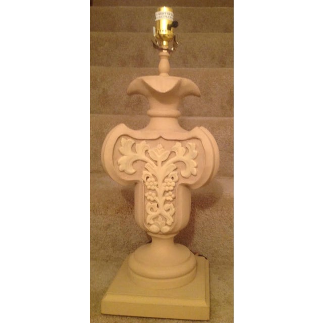 Traditional Hand Carved Three Dimensional Classic Lamp For Sale - Image 3 of 13