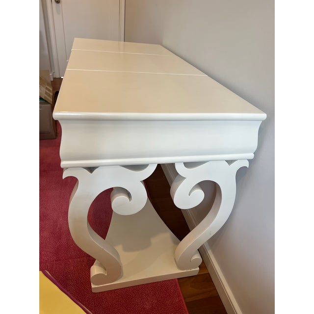 Boho Chic Boho Chic Style White Writing Desk For Sale - Image 3 of 3