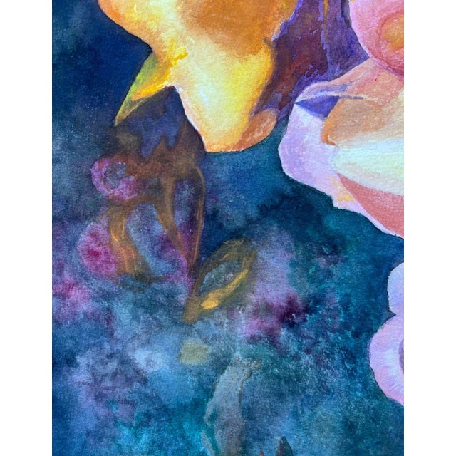 1980s Floral Watercolor Still Life, Signed by Florence Strauss For Sale - Image 12 of 14