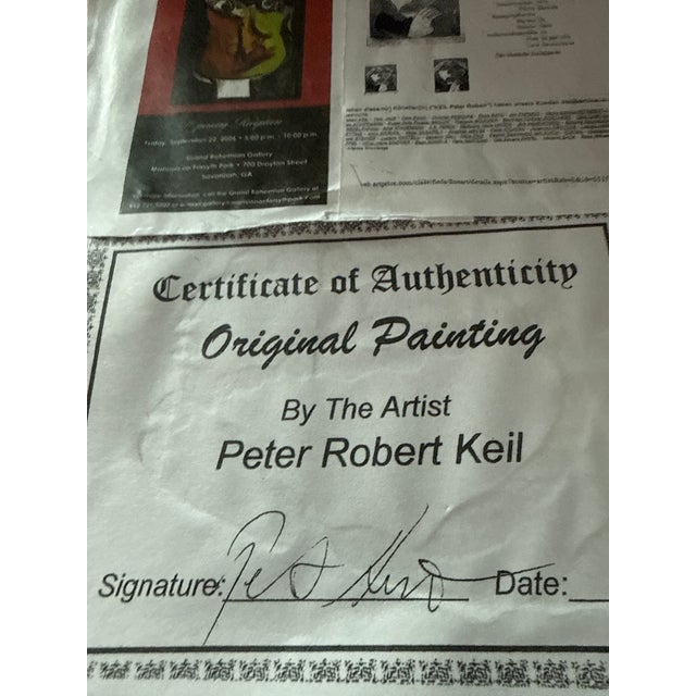 1970s Original Peter Keil Abstract Female Portrait Painting For Sale - Image 5 of 5
