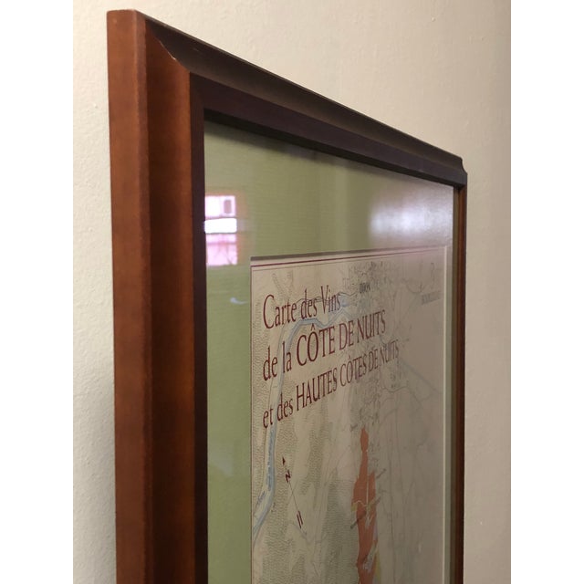 French Custom Framed French Burgundy Côte De Nuits Wine Map With Conservation Glass For Sale - Image 3 of 9