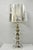 Vintage Italian Mid Century Modern Tall Sculptural Silver Ceramic Table Lamp For Sale - Image 18 of 18