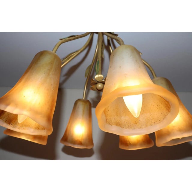 Cierre Studio Handcrafted Amber Glass Difffuser Ceiling Lamp For Sale - Image 11 of 13