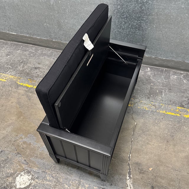 Crate & Barrel Morrison Storage Bench, Ebony For Sale - Image 9 of 12