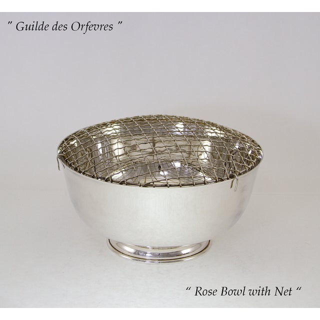 1970’s New Silver Rose Bowl With Net Old English, Plain For Sale - Image 4 of 8