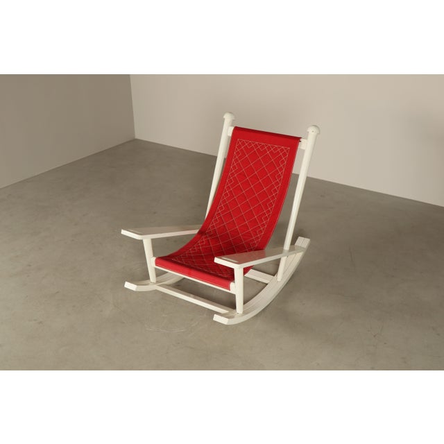 Deauville Rocking Chair by Gilles Sermadiras for Maison Et Jardin, France, 1950 For Sale - Image 12 of 16