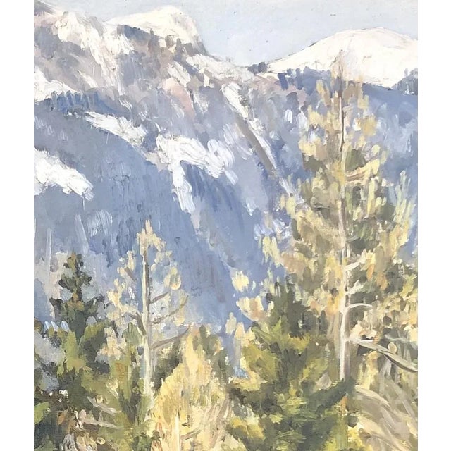 Paul Mathey, Vue sur la montagne, Oil on Cardboard For Sale - Image 4 of 7