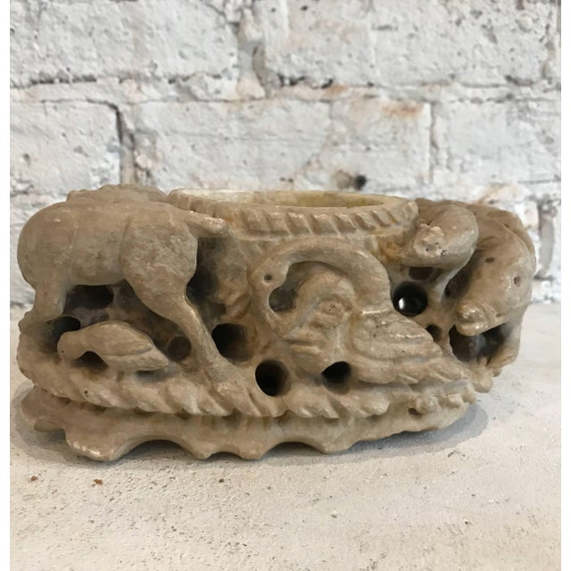 Late 19th Century Late 19th Century Carved Stone Bowl Found in Italy For Sale - Image 5 of 11