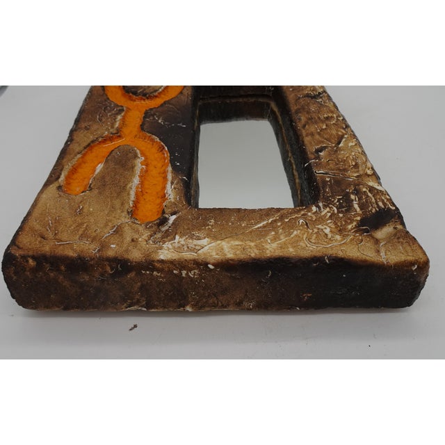 Mid-Century Modern French Ceramic Mirror, 1960s For Sale - Image 4 of 16