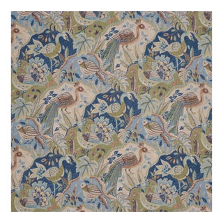 Schumacher Soraya Fabric in Blue For Sale