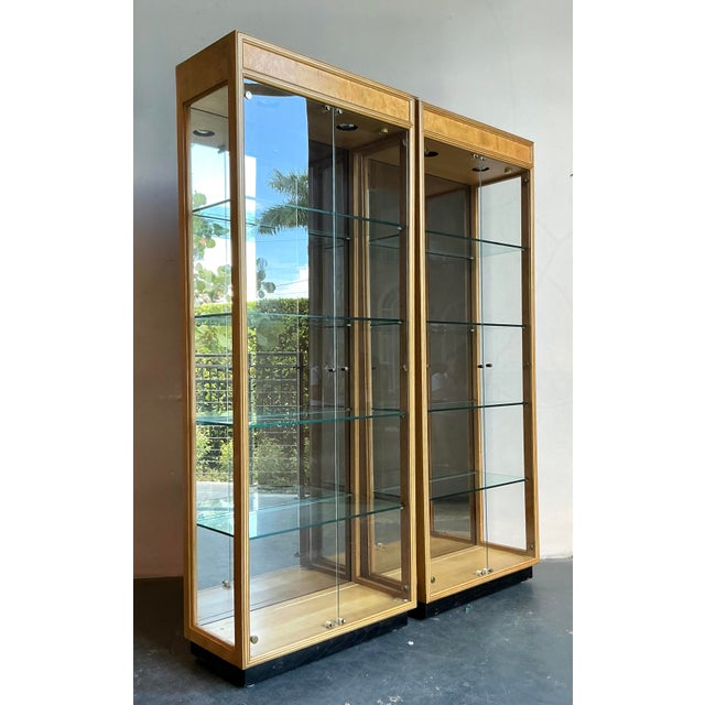 Henredon Vintage Boho Henredon Scene Two Burl Wood Etagere - A Pair For Sale - Image 4 of 7