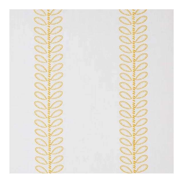 Sample - Schumacher Camile Embroidery Fabric in Yellow For Sale