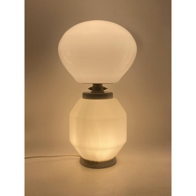 1970s Space Age White Glass Table Lamp, 1970s For Sale - Image 5 of 16