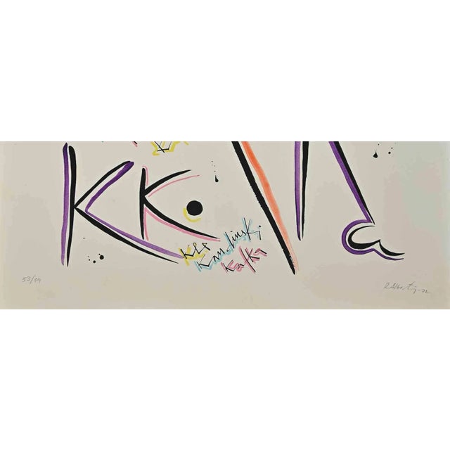 Letter K from the Alphabet series is a lithograph realized by Rafael Alberti in 1972. Hand-signed on the lower right....