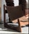 Pair of Brutalist Carl Straub sling chairs. 1970's. Canvas & Oak. Dims: 30"w x 31"d x 35"h