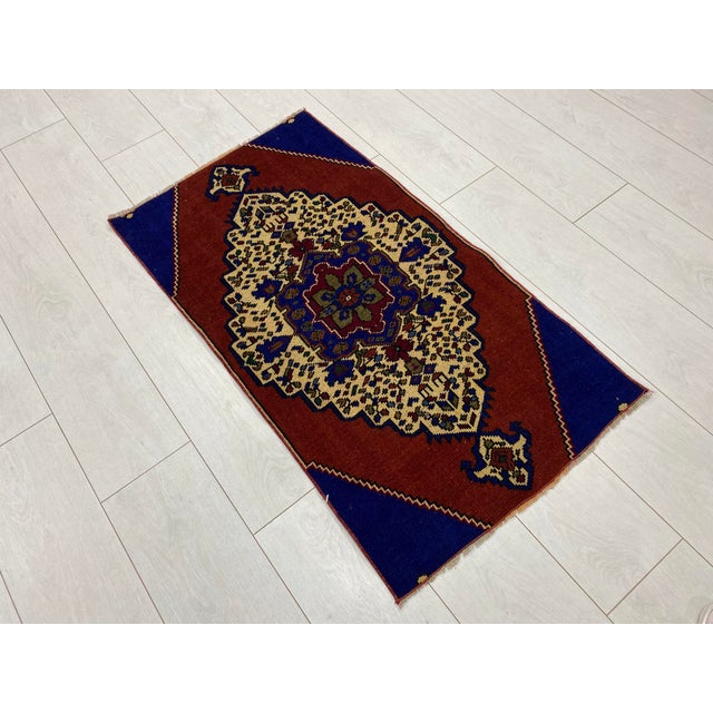 Handmade wool carpet in Turkish Anatolia , Vintage Oushak Rug,Turkish Vintage Anatolian Rug, Handmade wool Rug . One Of...