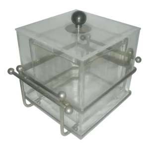 1970s Mid Century Lucite Nickel Plated Ice Bucket