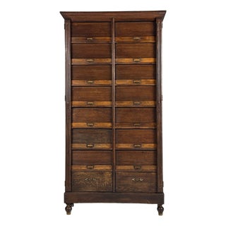 Antique Filing Cabinet with Roller Shutter For Sale