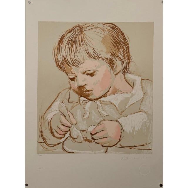 Modern Pablo Picasso Estate Hand Signed Lithograph "Enfant Dejeunant" For Sale - Image 3 of 8