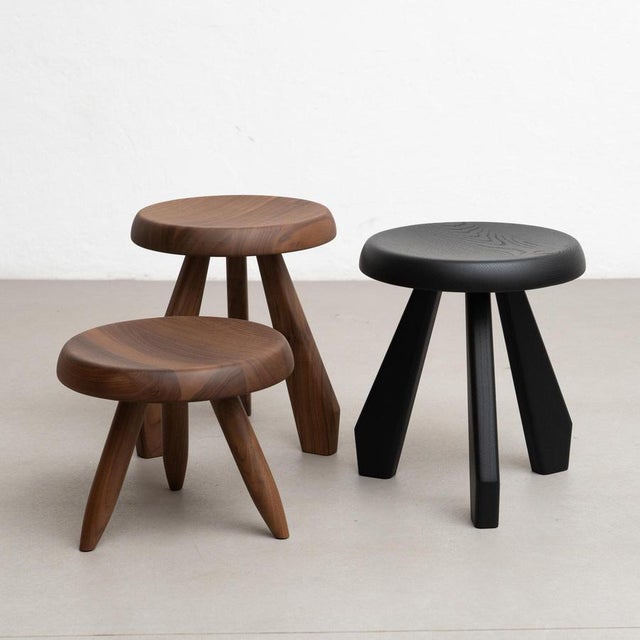 Charlotte Perriand Wood Meribel Stool by Charlotte Perriand for Cassina, Set of 3 For Sale - Image 4 of 18