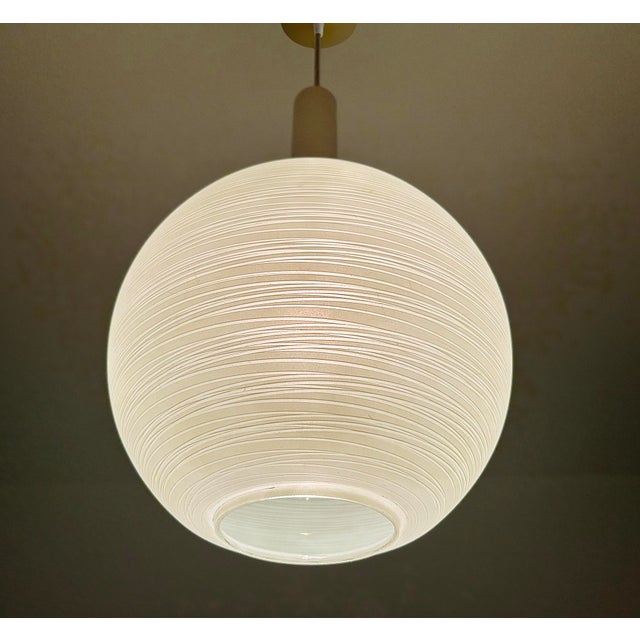 Metal Vintage Italian Pendant Light in Glass, 1950s For Sale - Image 7 of 18